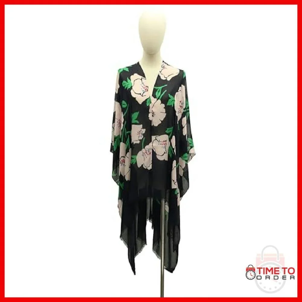 Viscose Ruana Scarf Wrap, Lightweight Fashion Accessory, One Size